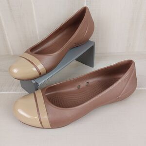 Crocs Cap Toe Ballet Women's Size 7 12300 Flats Bronze/Gold